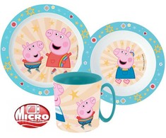 Peppa Pig pietų rinkinys, mikroplastiko su puodeliu 350 ml