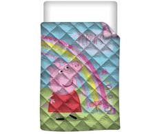 Peppa Pig Rainbow dygsniuota lovatiesė, antklodė 140x200cm