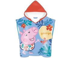 Peppa Pig riedlentės paplūdimio rankšluostis pončas 55x110cm (greitai džiūstantis)