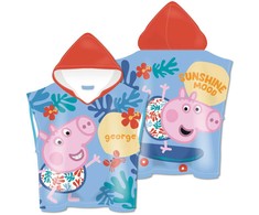 Peppa Pig riedlentės paplūdimio rankšluostis pončas 55x110cm (greitai džiūstantis)