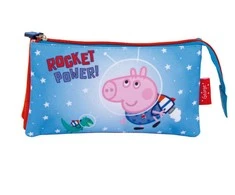 Peppa Pig Rocket 3 skyrių pieštukų dėklas 21 cm