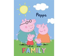 Peppa Pig šeimos vilnos antklodė 100x140cm