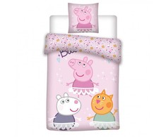 Peppa Pig šokių patalynė 140–200 cm, 63–63 cm mikropluošto