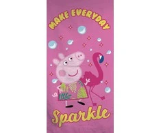 Brandmac Peppa Pig Sparkle vonios rankšluostis, paplūdimio rankšluostis 70x140cm
