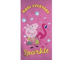 Peppa Pig Sparkle vonios rankšluostis, paplūdimio rankšluostis 70x140cm (greitai džiūstantis)