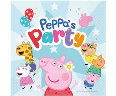 Peppa Pig šventinės servetėlės, 16 vnt., 33x33 cm