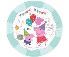 Peppa Pig šventinių popierinių lėkščių rinkinys, 8 dalys, 23 cm