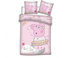 Peppa Pig Tutu patalynės komplektas 140–200 cm, 63–63 cm mikropluošto