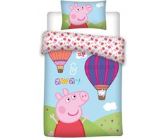 Peppa Pig vaikiška patalynės komplektas su oro balionu 100–140 cm, 40–45 cm