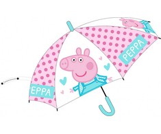 Peppa Pig vaikiškas pusiau automatinis permatomas skėtis √ò74 cm