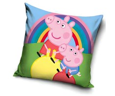 Peppa Pig vaivorykštės pagalvės užvalkalas 40x40 cm