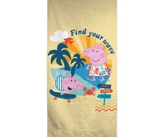 Peppa Pig Wave vonios rankšluostis, paplūdimio rankšluostis 70x140cm (greitai džiūstantis)