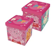 Peppa Pig žaislų konteineris / pufas - 30x30x30 cm