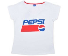 Pepsi balti moteriški trumpi marškinėliai, palaidinė XL dydžio