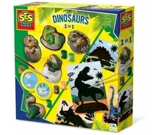 SES Creative – liejimas ir tapyba – dinozaurai 2 viename su nutrinamomis kortelėmis – (S01408)
