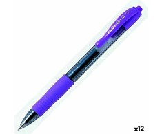 Pilot Pen Gelpenne, Pultas G-2, 0,7 mm, medium, lilla, pakke med 12 stk