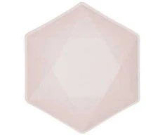 Pink „Colour Vert Decor Rožinė“ šešiakampės gilios lėkštės, 6 vnt., 15,8 cm