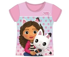 Pink Gabby's Dollhouse Pandy Light Rožinė Pandy Light Rožinė vaikiška trumpomis rankovėmis palaidinė, 2 metai