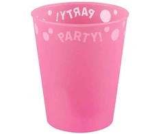 Pink „Party Rožinė“ rožinis mikro aukščiausios kokybės plastikinis puodelis, 250 ml
