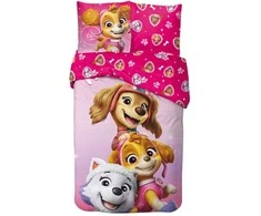 Pink Paw Patrol Rožinė Squad patalynės komplektas 140–200 cm, 65 x 65 cm
