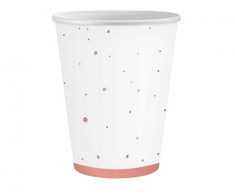 Pink Spalvoti rožinio aukso spalvos popieriniai puodeliai „Celebrate Rožinė“, 6 vnt., 250 ml