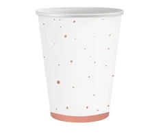 Pink Spalvoti rožinio aukso spalvos popieriniai puodeliai „Celebrate Rožinė“, 6 vnt., 250 ml