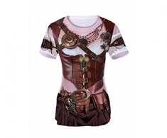 GoDan Marškinėliai su nadrukiem Steampunk Lady rozm. L