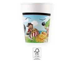 Piratų salos popieriniai puodeliai, 8 vnt., 200 ml, FSC