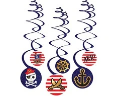 Usorteret Pirat spiral dekoration