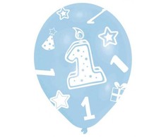 Pirmojo gimtadienio mėlynas balionas, 6 dalių 11 colių (27,5 cm)
