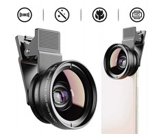 Universalus 2-in-1 išmaniojo telefono objektyvas