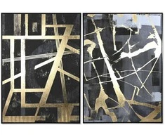 Plakatas Paveikslas Home ESPRIT Šiuolaikiškas 103 x 4,5 x 143 cm (2 vnt.)
