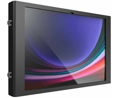 „Stojak Compulocks“ „Compulocks Galaxy Tab S9 Ultra 14.6" Apex Enclosure Wall Mount“ – nešiojamas dėklas, atvira priekinė/galinė kamera ir jutikliai – planšetiniam kompiuteriui – užrakinamas – metalinis rėmas – Juodas – tvirtinamas prie grindų stovo – skirtas „Samsung Galaxy Tab“