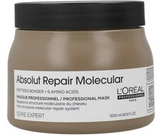 L'Oreal ABSOLUT REPAIR MOLECULAR profesionali nenuplaunama atkuriamoji pažeistų plaukų kaukė 500 ml