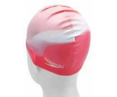 Speedo vaikiškas silikoninis dangtelis Speedo MULTI COLOR SILC CAP JU austrė/balta/ skaistalai