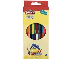 „Play-Doh Art“ dvipusių, trikampių spalvotų pieštukų rinkinys
