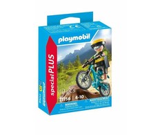 Playmobil Dviratininkas su visureigių dviračiu ir medžio kelmu