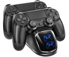 Įkrovimo stotelė PS4 valdikliams, 2 lizdai, LCD ekranas