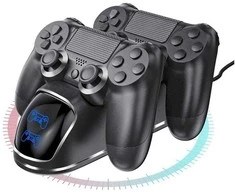 Įkrovimo stotelė PS4 valdikliams, 2 lizdai, LCD ekranas