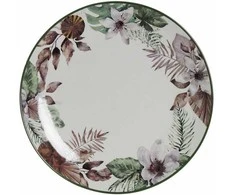 Plokščia lėkštė DKD Home Decor Gėlės Porcelianas (27 x 27 x 2 cm)
