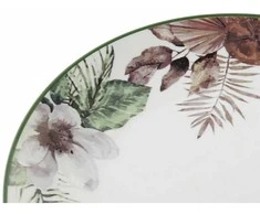 Plokščia lėkštė DKD Home Decor Gėlės Porcelianas (27 x 27 x 2 cm)