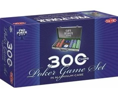 GOODS+GADGETS pokerio rinkinys su lagaminu, 300 žetonų, komplektas su kortomis, kauliukais ir krupjė mygtuku, juodas