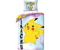 Patalynė bawełniana 140x200 Pokemon mėlyna geltona poszewka 70x90 Kids 12 Halantex
