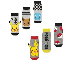 Pok√©mon Pika-Eevee-Squirtle vaikiškos nematomos kojinės 23-34