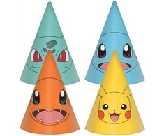 Usorteret Party Deco Pokemon kepurės 16cm 8vnt