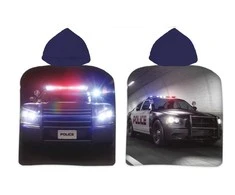 Policijos automobilio paplūdimio rankšluostis pončas 50*100cm