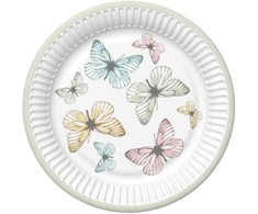 Popierinės lėkštės „Drugelis šviečia“ 8 vnt. 18 cm
