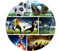 Popierinės lėkštės „Futbolas – smūgis“ 8 vnt. 23 cm