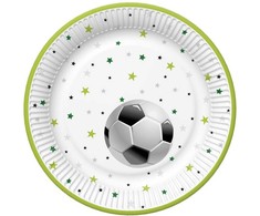 Popierinės lėkštės „Futbolas su žvaigždėmis“, 8 vnt., 18 cm