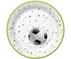 Popierinės lėkštės „Futbolas su žvaigždėmis“, 8 vnt., 22,7 cm